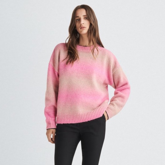 rag & bone Sweaters - Rag & Bone Holly Ombre Stripe Alpaca Crew Sweater Pink Multi Small NEW